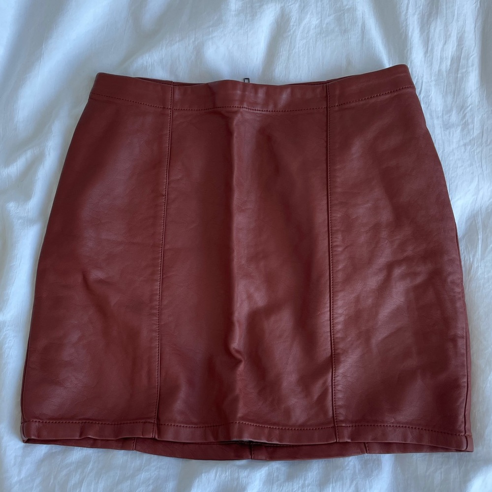 Brown Leather Skirt